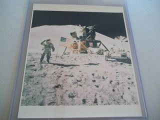 Apollo 15 Vintage Nasa Photo / Irwin Saluting The Flag