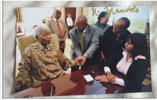 Nelson Mandela Signed Photograph At Age 95 With