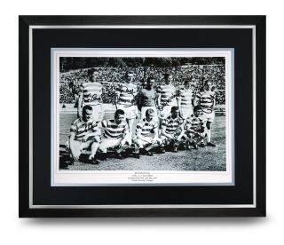 Lisbon Lions Signed (x7) Photo Large Framed Celtic 1967 Display Autograph