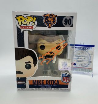 Chicago Bears Mike Ditka Signed Funko Pop Psa/dna