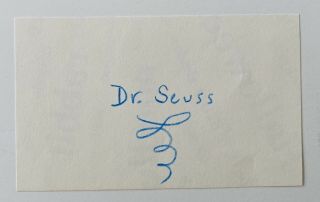 Dr Seuss Signed Autographed 3x5 Cut Full Jsa Letter Doctor Theodor Geisel