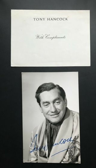 Tony Hancock Vintage Signed Photo And Compliment Slip.