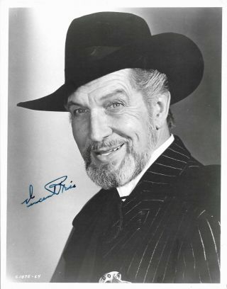 Vincent Price In The Trouble With Girls (1969) Hand - Signed 10” X 8” Portrait