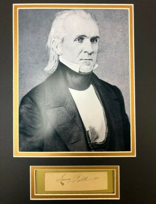 President James K.  Polk Autograph & Photo Display Framed -
