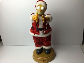 The Simpsons 14 " Talking Singing & Dancing Homer Santa 2002 Gemmy Christmas