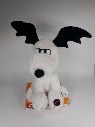 Peanuts Snoopy Animated & Musical With Bat Ears Halloween Plush Nwt.