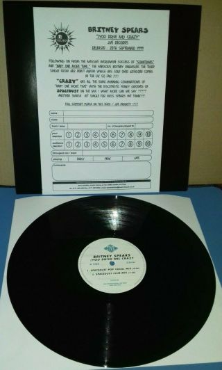 Britney Spears - (you Drive Me) Crazy - (vinyl 12 " Promo) & A4 Press Clipping