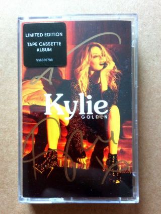 Kylie Minogue Signed Autographed Golden Cassette
