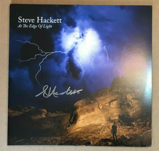 At The Edge Of Light ✎signed♫ By Steve Hackett Splatter Vinyl 2 Lp,  Insert Nm
