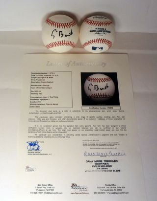 President George Hw Bush Signed Autograph Mlb Baseball Jsa