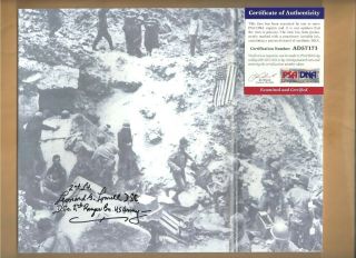 Psa/dna Leonard Lomell Autographed 8 X 10 Picture 2nd Ranger Bn.  D - Day France