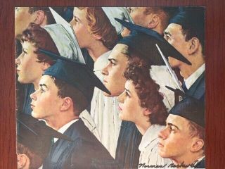 Norman Rockwell Hand - Signed " Graduation " Taken From 1955 Saturday Evening Post