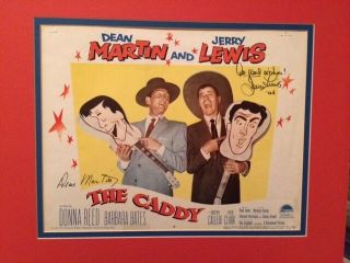 Jerry Lewis,  Dean Martin Authentic Signed The Caddy Lobby Card From 1953 Rare