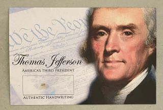 President Thomas Jefferson Signed Cut Handwriting Autographed " Is " Jsa Loa