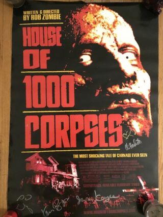 House Of 1,  000 Corpses Signed Movie Poster Sid Haig Bill Moseley Karen Black