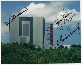 Charles Pete Conrad Alan Bean Jim Lovell Apollo 12 & 13 Signed 8x10 Photo Nasa