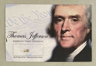 President Thomas Jefferson Signed Cut Handwriting Autographed " With " Jsa Loa