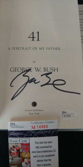 President George W.  Bush 41 Signed A Portrait Of My Father Book Jsa Auto