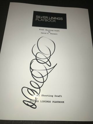 David O Russell Signed Autograph Silver Linings Playbook Movie Script Screenplay