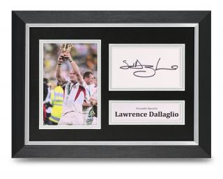 Lawrence Dallaglio Signed A4 Photo Framed England Memorabilia Autograph