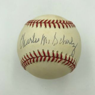 Charles M.  Schulz Peanuts Single Signed National League Baseball With Jsa