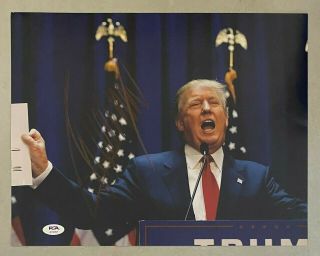 Donald Trump Signed 11x14 Photo Autographed Psa/dna Sticker Only