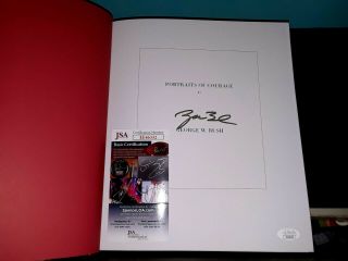 George W Bush Signed Portraits Of Courage Signed Deluxe Edition Book W/jsa