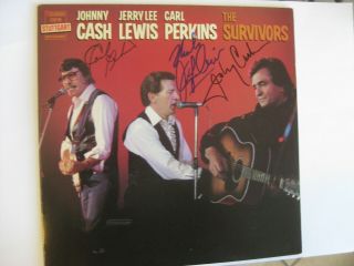 Johnny Cash & Jerry Lee Lewis & Carl Perkins - Autographed Lp - Signed By All 3