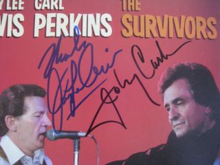 JOHNNY CASH & JERRY LEE LEWIS & CARL PERKINS - AUTOGRAPHED LP - SIGNED BY ALL 3 2