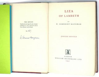 Somerset Maugham - Liza Of Lambeth - Signed Jubilee Limited Edition