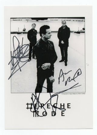 Depeche Mode Signed 7x5 Photo Of The Trio Grahan,  Gore & Fletcher