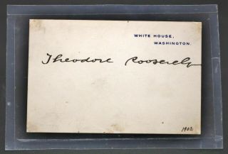 Theodore Roosevelt Signed White House Card Autograph Signature Us President 1902
