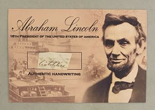 President Abraham Lincoln Signed Cut Handwriting Autographed " Liabilities " Jsa
