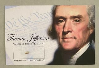 President Thomas Jefferson Signed Cut Handwriting Autographed " One " Jsa Loa