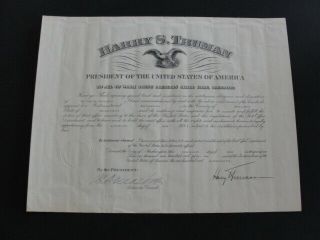 President Harry S.  Truman Signed Postmaster Appointment Document Dated 1952