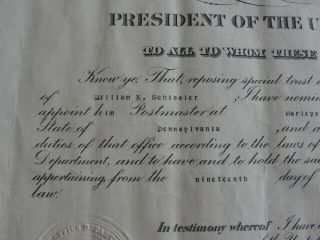 President Harry S.  Truman Signed Postmaster Appointment Document Dated 1952 3