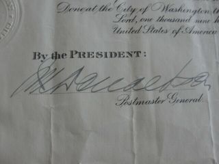President Harry S.  Truman Signed Postmaster Appointment Document Dated 1952 6