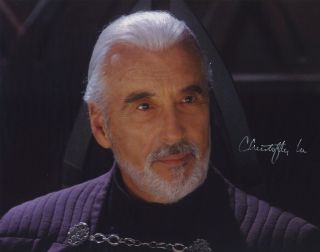 Christopher Lee Signed Autographed Star Wars Photo Count Dooku Rare