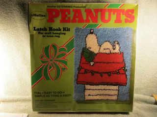 Peanuts Gang Snoopy Christmas Eve Latch Hook Rug Kit Nib
