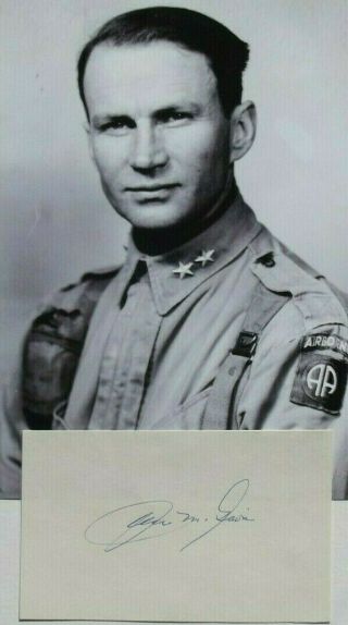 General James M.  Gavin Signed World War Ii 82nd Airborne Commander Autograph