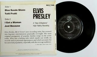 NM/NM Elvis Presley Blue Suede Shoes EP (RCX 7188) 45 7 