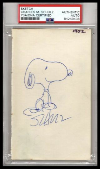 Snoopy Sketch/drawing Charles Schulz Rare Psa L@@k