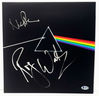 Roger Waters & Nick Mason Signed Pink Floyd " Dark Side Of The Moon " Album Lp Bas