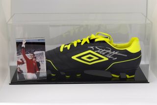Geoff Hurst Signed Autograph Football Boot Display Case England 