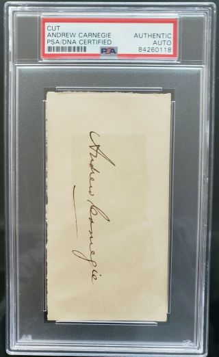 Andrew Carnegie Signed Autograph Cut Psa/dna Authentic