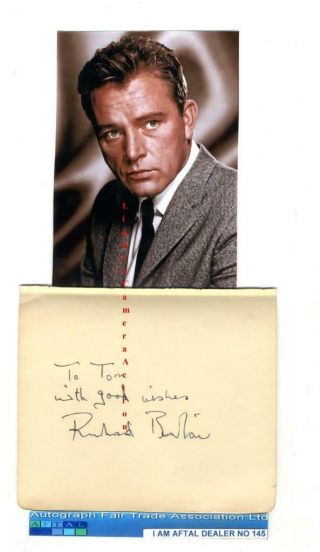 Richard Burton Vintage Signed Page Aftal 145