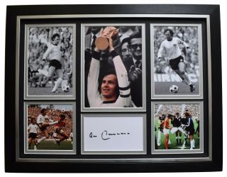 Franz Beckenbauer Signed Framed Autograph 16x12 Photo Display Germany Aftal