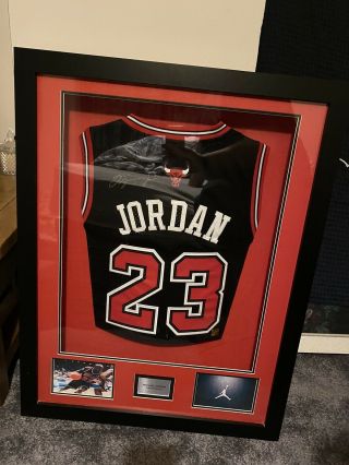 Michael Jordan Signed Chicago Bulls Jersey In Custom Frame With
