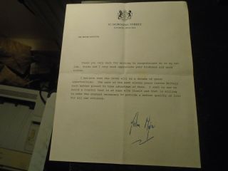 C1990 John Major,  Ex Prime Minister,  Signed Letter 10 Downing St Notepaper
