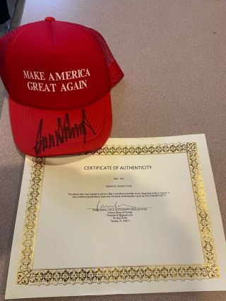 Donald Trump Make America Great Again Hat Signed With Maga